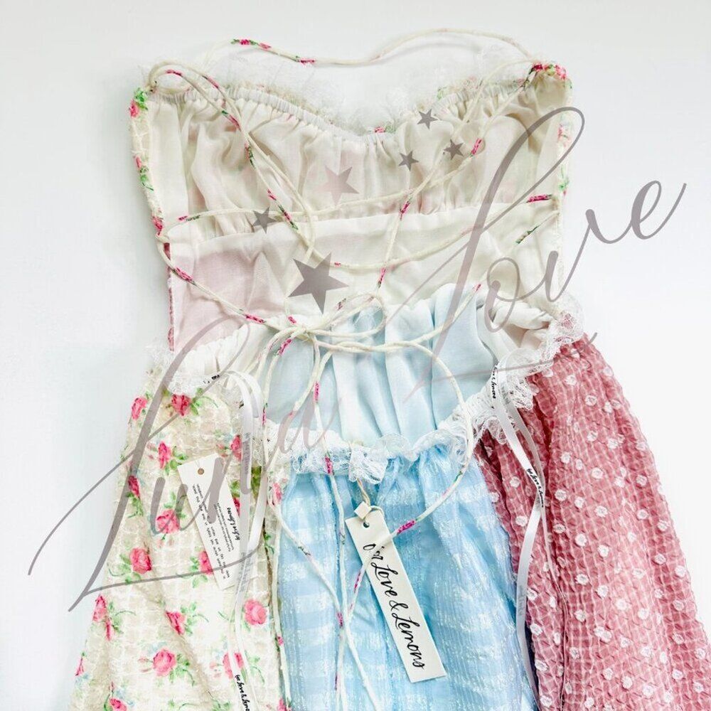 FOR LOVE & LEMONS Elula Maxi Patchwork Floral Dress (size XS) NWT - Picture 10 of 13